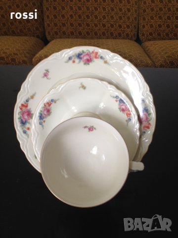 Schönwald 1935 г. Нов немски комплект трио за чай/кафе и десерт, чаша и 2 чинии, сервиз, сет, чиния , снимка 6 - Антикварни и старинни предмети - 33422815