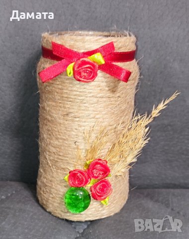 Ръчно, изработени и декорирани бурканчета и вази на различни цени , снимка 1 - Вази - 39683409