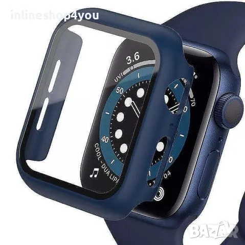 Кейс + Стъклен Протектор за Apple Watch Series 9 - 41mm и 45mm, снимка 10 - Калъфи, кейсове - 48359692