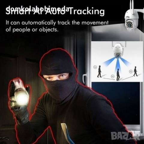 Въртяща камера с WIFI,2MP. 18 инфрареда.Слот microsd.Микрофон и високоговорител,IP66,Моушън тракинг,, снимка 3 - HD камери - 36555796