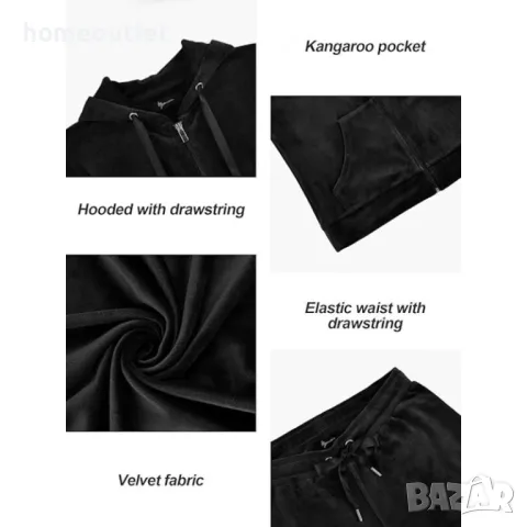 ПРОМОЦИЯ Дамски спортен комплект от висококачествена плюшена материя, черен цвят, снимка 4 - Спортни екипи - 48028063