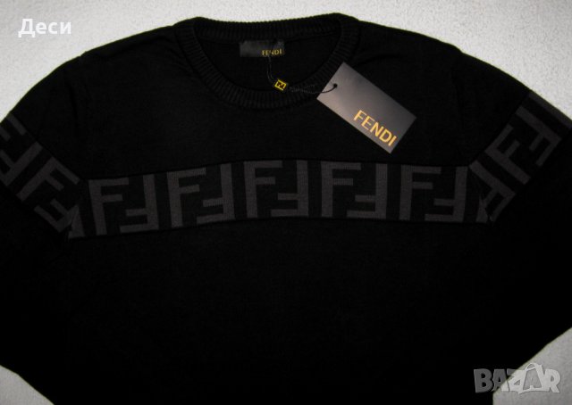 Fendi мъжки пуловер черен размер нов с етикет, снимка 3 - Пуловери - 38581958