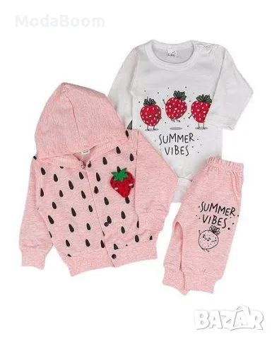 🍓Бебешки комплект “ягоди” от три части🍓, снимка 2 - Комплекти за бебе - 48058080