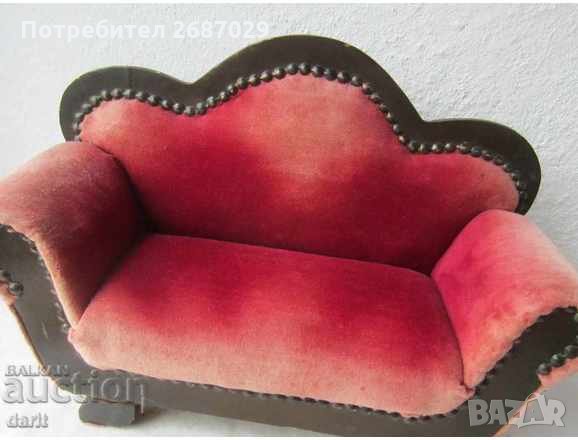 диван седалка за кукли играчка антика мека мебел, снимка 2 - Колекции - 28940585
