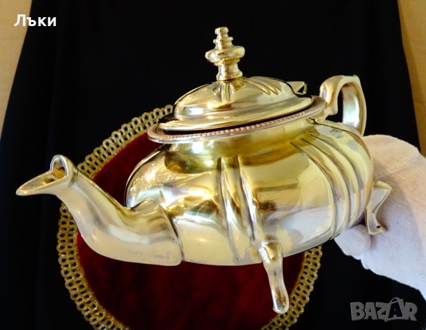 Марокански бронзов чайник,кана Royal. , снимка 3 - Антикварни и старинни предмети - 40388644