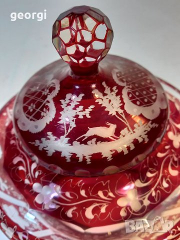 Кристален чайник рубинен кристал  Bohemia , снимка 3 - Аксесоари за кухня - 38042936