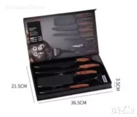 Стилен и практичен кухненски комплект ножове – 6 части, снимка 3 - Други - 52353828