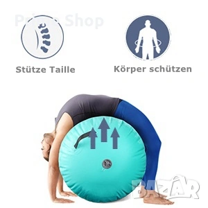 Надуваема гимнастическа ролка MEKETUM, 100x60 см, зелена, снимка 8 - Фитнес уреди - 53517130