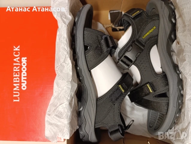 Lumberjack Черни мъжки плоски сандали Laggun, снимка 6 - Мъжки сандали - 51311847