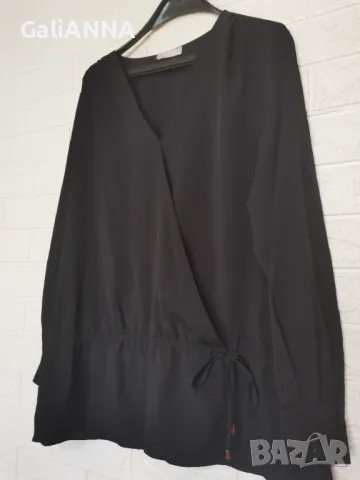 ЕЛЕГАНТНА БЛУЗА В ЧЕРНО 2XL, снимка 2 - Туники - 47334171