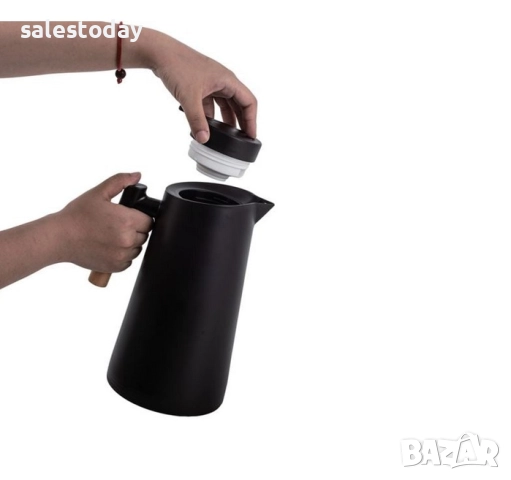 Кана с дървена дръжка, Термос, 950 мл, снимка 3 - Прибори за хранене, готвене и сервиране - 30746934