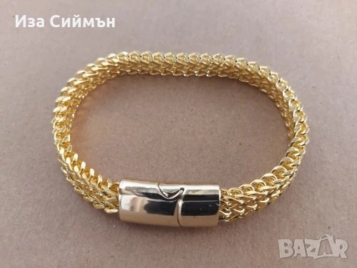 Масивна позлатена гривна, снимка 2 - Гривни - 35604434