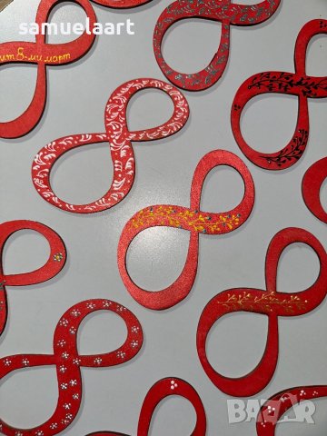 Дървени рисувани 8-ци заготовки от шперплат, снимка 5 - Декорация за дома - 43872354