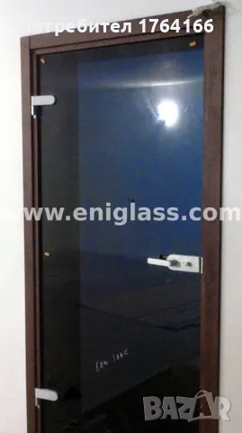 Интериорна закалена стъклена врата с мат и алуминиева каса, снимка 8 - Интериорни врати - 47894103