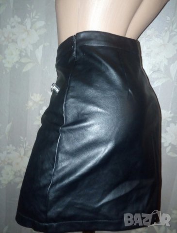 Primark-M-Къса кожена пола с декоративни ципчета, снимка 2 - Поли - 35109886