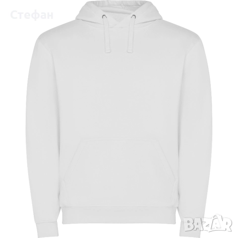 Детски суичър, кенгуро, hoodie, худи, бял 7-8 г.