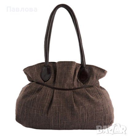 Нова чанта от Франция кожа/текстил кафява