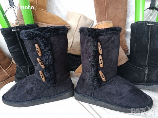 НОВИ Ботуши реплика на UGG®, топли дамски черни боти, апрески, N- 38 - 39, снимка 14 - Дамски апрески - 39304054