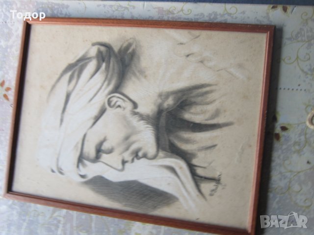 Стара картина подписна шейх бедуин, снимка 5 - Картини - 26699514