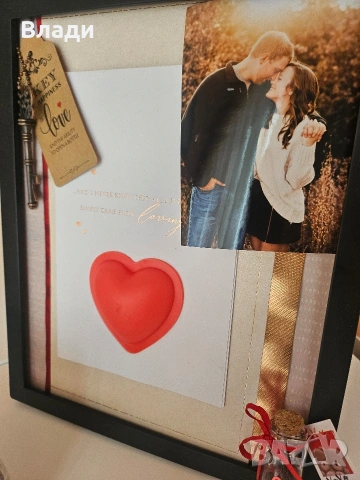 ръчно изработена 3д рамка подарък за Св.Валентин , снимка 4 - Декорация за дома - 53306333