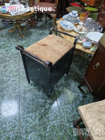 Чудесна антикварна английска дървена табуретка стол за пиано , снимка 5 - Антикварни и старинни предмети - 52322866