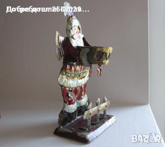 Дядо Мраз -  керамика, стара фигура, свещник и запалка Коледа, антика, снимка 12 - Декорация за дома - 38976631