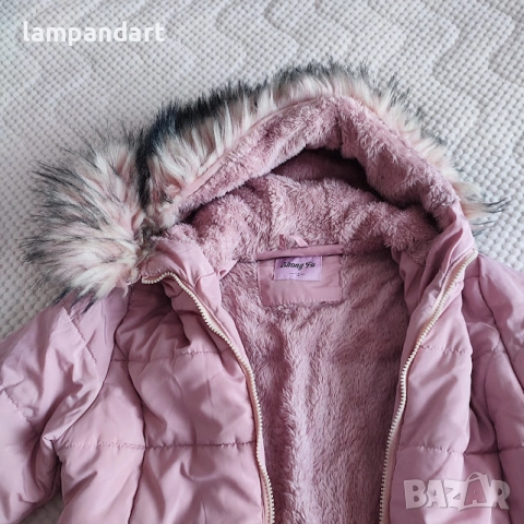 Топло зимно розово яке , снимка 2 - Детски якета и елеци - 52384347