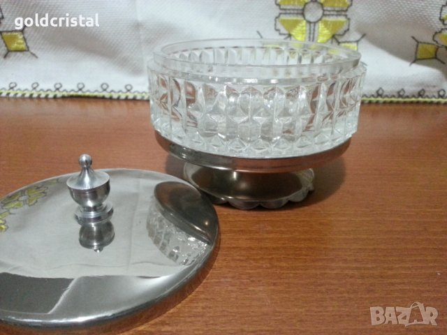 Руска кристална кутия захарница, снимка 6 - Антикварни и старинни предмети - 33051398