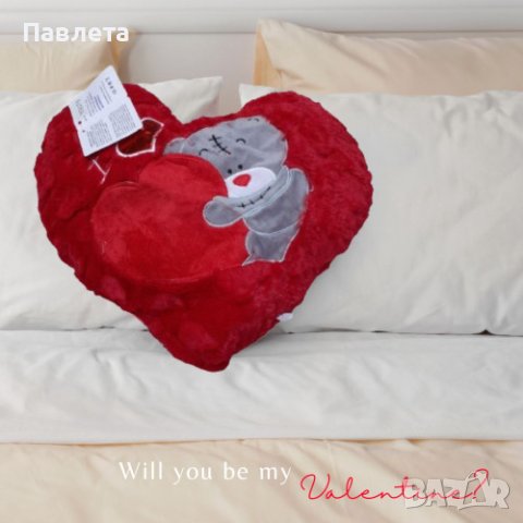 Подаръчна плюшена музикална възглавничка Сърце със сиво мече, снимка 5 - Подаръци за жени - 43848115
