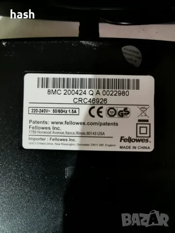 Шредер Fellowes Micro Cut 8 MC, до 8 листа А4, раздробява карти/хартия/телчета/, кошче за отпадъци с, снимка 8 - Друга електроника - 49347620