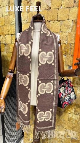 Дамски Шалове - Кашмир ⚜️ GUCCI , снимка 8 - Шалове - 52474190