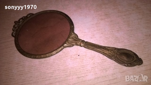 ретро огледало с дръжка-мед/месинг-внос франция-24х11см, снимка 9 - Колекции - 27102008