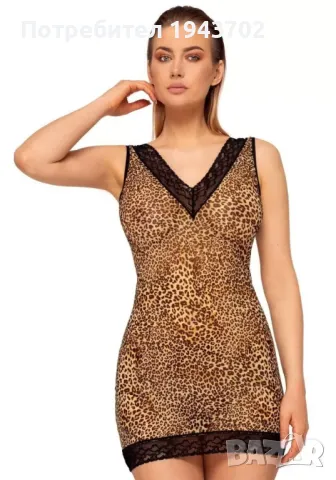 Секси нощница в леопардов принт Cherish Anais, снимка 2 - Нощници - 47558084
