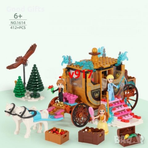 Голям Конструктор с Каляска , Замръзналото кралство , 412 части, снимка 2 - Конструктори - 35485915