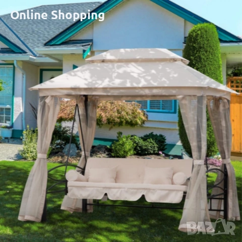 Луксозна градинска шатра с люлка и функция сън за пълен релакс, снимка 3 - Градински мебели, декорация  - 53327292