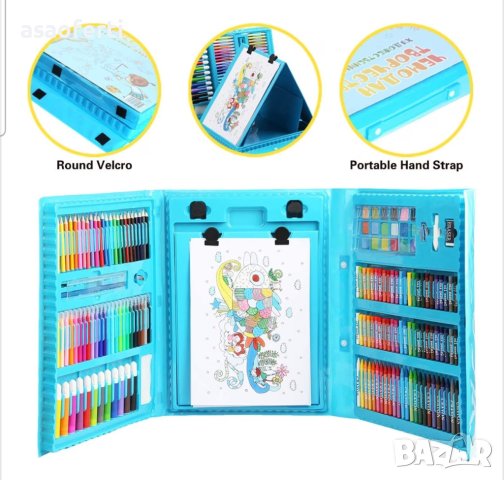 Детски комплект за рисуване, кутия за съхранение от 208 части
