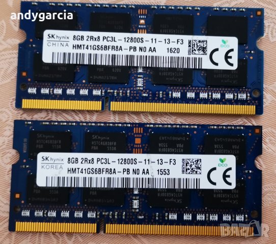  16GB,1600mhz,DDR3,1.5V. PC3 12800S, КИТ - комплект за лаптоп, снимка 2 - RAM памет - 20644180