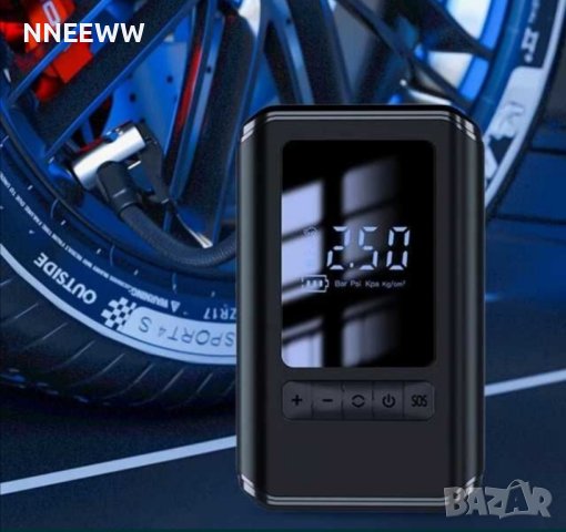 Компресор за Гуми с LED лампа, Преносим wireless