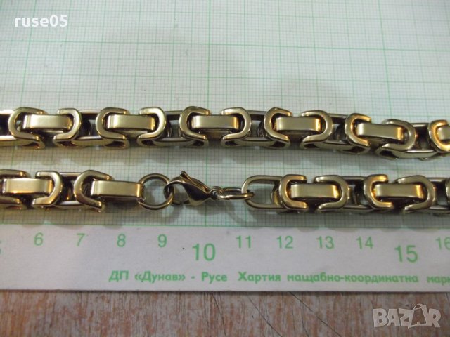 Синджир жълт имитационна бижутерия - 114 гр., снимка 4 - Колиета, медальони, синджири - 27158503