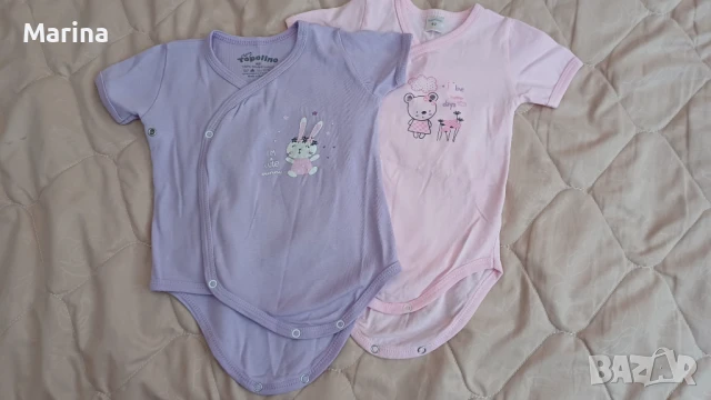 2 бр. боди с къс ръкав за момиче - Topolino - размер 62 