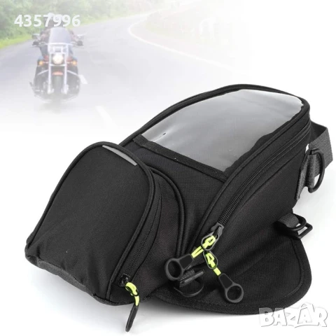 Мото чанта за резервоар Automat, Водоустойчива, Прозрачен прозорец, Черна