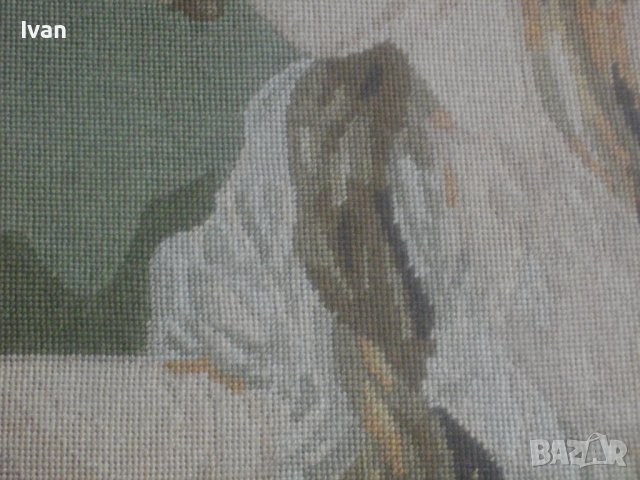 Голям Гоблен-DMC-Двойно Рамкиран-"Девойка"-665х550мм-Загреб/Хърватия, снимка 11 - Гоблени - 37025955