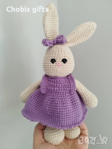 Плетено на една кука зайче , снимка 3 - Плюшени играчки - 52637215