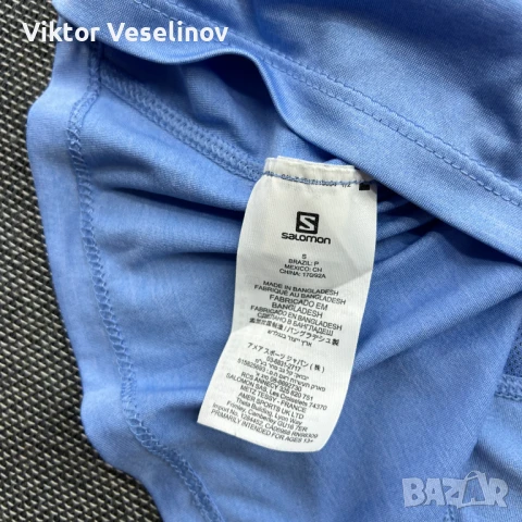 Мъжка Тениска Salomon Размер S Спортна Туристическа Синя, снимка 7 - Тениски - 51197883