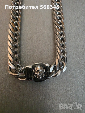 Мъжки ланец от стомана, снимка 2 - Колиета, медальони, синджири - 52208550