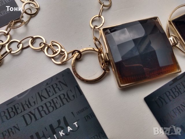  Стилно колие Dyrberg/Kern със големи камъни  Swarowski, снимка 2 - Колиета, медальони, синджири - 26110532