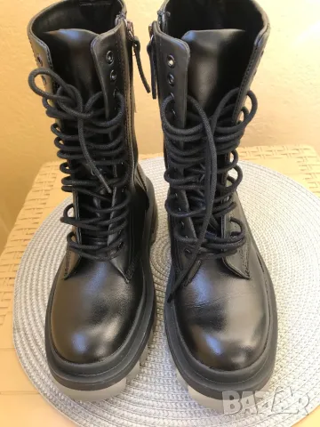 Нови кубинки ZARA естествена кожа - 35 номер, снимка 5 - Дамски боти - 38612268