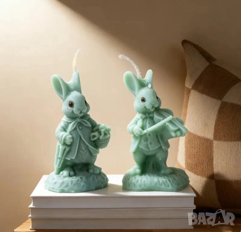 Молд два вида заек с кошница и с цигулка , снимка 9 - Форми - 48789585