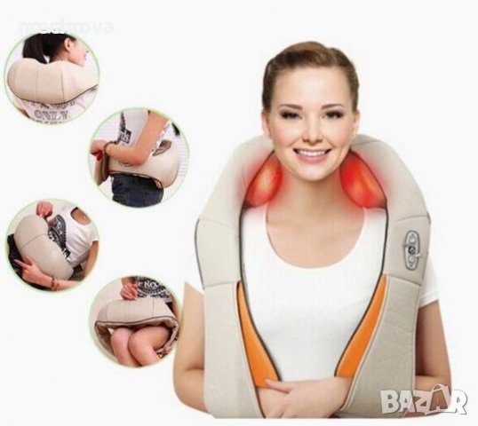 12V/220V 3D Шиацу масажор за врат гръб плешки и рамене с функция затопляне , снимка 16 - Масажори - 27360214
