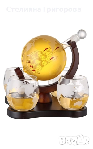 Декантер за уиски - глобус, снимка 2 - Други - 52983699